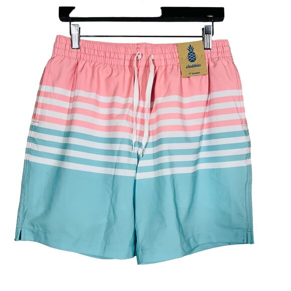 NEW! Chubbies Lined Casual Swim Trunk On the Horizons Stripe Resort - M - Picture 1 of 4